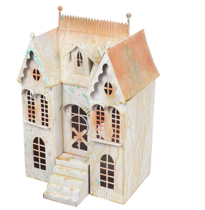 Ornement de Noël en métal en forme de cabane pour oiseaux - Décoration artisanale galvanisée personnalisée, écologique et moderne de la collection AB - Product Image 2