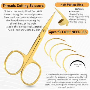 Hair Extension Tool Kit Set With <b>Needle</b> Professional Hair Extension & <b>Beading</b> Tool Kit Plier With Leather Pouch Eco-Friendly - Product Image 3