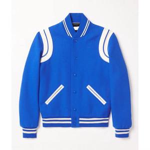 Veste de sport bleue pour homme, style preppy, en polaire, col rabattu, coupe classique, pour l'automne - Product Image 1
