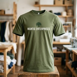 เสื้อยืดคอกลมผู้ชายผ้าฝ้ายออร์แกนิค 100% น้ำหนัก 180 กรัม พิมพ์โลโก้ได้ตามต้องการ รับผลิตแบบ OEM ระบายอากาศได้ดี แห้งเร็ว มีไซส์ใหญ่ แขนสั้น - Product Image 1