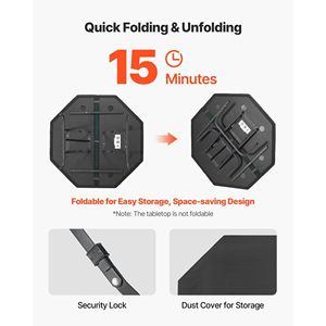 Table de poker pliable pour 8 joueurs, 48 pouces, octogonale, portable, pour jeux de casino et de loisirs, avec rails rembourrés et porte-gobelets, pour le jeu et le mahjong - Product Image 3