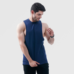 Débardeur sans manches bleu marine pour homme, col rond, tricoté, uni, décontracté, pour l'entraînement, la salle de sport, le quotidien - Product Image 6
