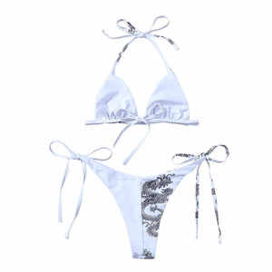 Hot Selling New Printed Beachwear Bikini Set for Women Plus Size Seamless Bra 2-Piece Set with <b>Strings</b> for Bathing - Product Image 6