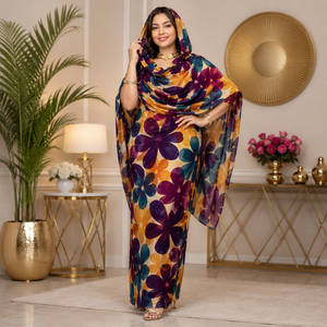 Tissu en voile de coton 100% imprimé numériquement, Toub soudanais vibrant |   Textile traditionnel respirant pour des vêtements ethniques élégants - Product Image 2