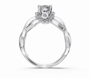 Anillo de Diamantes Twist Of Forever Radiance Halo con un peso total de 0912 quilates y 25 piedras brillantes de corte brillante. - Product Image 4