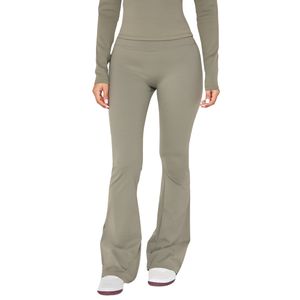 กางเกงเลกกิ้งออกกำลังกายผู้หญิงสั่งทำขายส่ง เอวสูง ผ้าถักไร้รอยต่อ ระบายอากาศได้ดี ทรงขาบาน มีเชือกผูกเอว - Product Image 1