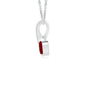 14K 18K Solid Gold Natural Heart-Shaped <b>Red</b> Ruby <b>Ribbon</b> Style Pendant With Diamond Classic Fine Jewelry Anniversary Gift For Her - Product Image 2