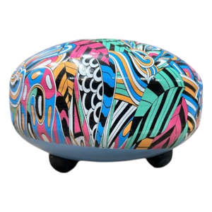 Tambor de Lengüetas Decorativo de Acero Inoxidable con Diseño Digital Abstracto, Instrumento Handpan para Meditación, Yoga, Relajación, Sonido, Halloween - Product Image 4