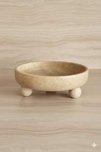 Cuenco Cuadrado de Piedra de Travertino, Diseño Minimalista, Piedra Natural Beige, Pieza Decorativa Elegante y con Estilo para el Hogar o la Oficina - Product Image 3