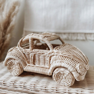 Preschool toy <b>car</b> best quality hand-crafted rattan children toys small size kids play <b>cars</b> - Product Image 2