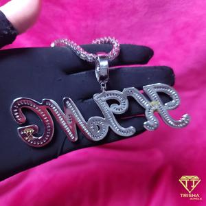 Collar de Lujo con Nombre Personalizado 'KJNG', Colgante de Letras en Burbuja, Cadena Cubana, Joyería de Estilo Rapper, Pieza Destacada - Product Image 4