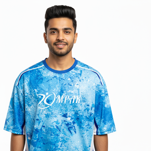 Camiseta Sublimada Extra Grande para Hombre, Corte Regular, Estilo Urbano, Informal, de Poliéster/Algodón, Antiarrugas y Transpirable - Product Image 1