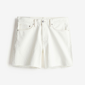 Men's <b>White</b> Denim <b>Cargo</b> Pants High Waist Straight Leg Ripped Raw Edge Casual Summer Wear 100% Cotton - Product Image 1