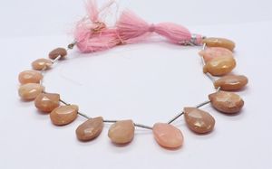 AAA Natural Pink Opal Faceted Pear Shape <b>Beads</b> 7x9-9x14 MM Pink Opal Gemstone <b>Beads</b> 8 Inch Faceted Pear <b>Beads</b> For Jewelry Making - Product Image 3