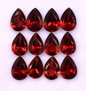 Granate Rojo Natural en Forma de Pera, Corte Facetado, Calibrado, Piedra Preciosa Suelta Certificada, Sin Tratar, Lote Listo para Engastar en Joyería - Product Image 5