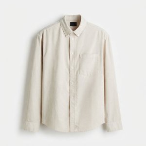 เสื้อเชิ้ตผู้ชายสีเขียวล้วน ผ้าป๊อปลิน แขนยาว ปกคอปก ทรงสมาร์ทแคชชวล สำหรับใส่ในฤดูใบไม้ร่วง - Product Image 2