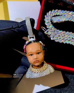 Colgante de Plata de Ley 925 Hecho a Mano, Personalizado en 3D, Estilo Hiphop, con Incrustaciones de Moissanita y Diseño Único en Esmalte, Unisex - Product Image 2