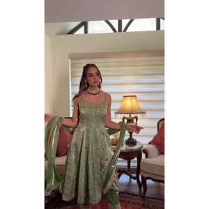 ชุดราตรีปักลายดีไซน์เนอร์พร้อมชุดสวมใส่ปาร์ตี้ dupatta ดูมีลำดับการทำงาน - Product Image 3