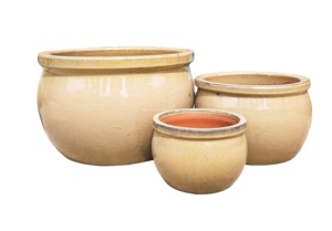 Rustic Glazed Eco-Friendly <b>Clay</b> Flower Pots <b>Set</b> Vietnamese Outdoor Garden Planters for Flowers & Green Plants Home & Garden - Product Image 5