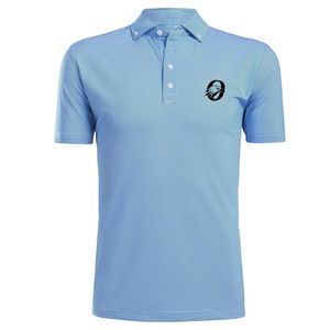 Polo pour homme à rayures bleu ciel, sublimation, manches courtes, vêtements de sport légers, vêtements de golf confortables pour les sports - Product Image 1