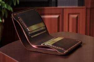 Unisex Genuine Leather <b>Wallet</b> Minimalist Handmade Vintage Crazy Horse Short <b>Card</b> Holder <b>Money</b> Clip Open Waterproof Eco-Friendly - Product Image 2