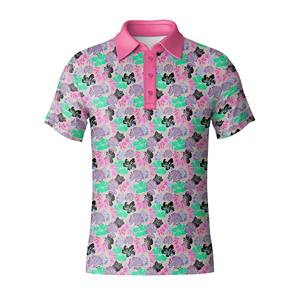 Polo de manga corta con estampado floral para hombre – Moda casual de verano - Product Image 3