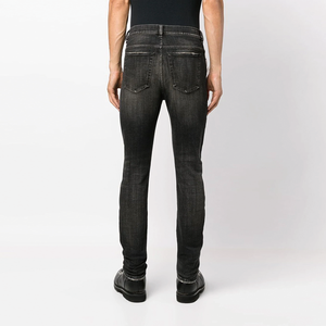 Jeans de Moda Masculina de Lujo, Jeans Vintage Rotos para Hombre, Pantalones de Mezclilla Apilados de Alta Calidad, Jeans Vaqueros Elásticos - Product Image 2