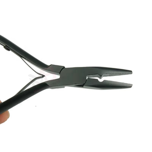 ชุดเครื่องมือต่อผมสีดำแบบขายส่ง คีมต่อผมสแตนเลส ชุดอุปกรณ์มืออาชีพ ปลายแหลมยาว - Product Image 5