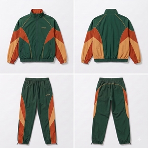 Ensemble survêtement vintage personnalisé avec logo pour homme, veste coupe-vent en nylon et pantalon, ensemble deux pièces, vêtements de sport, vente en gros, fabricant de survêtements OEM - Product Image 2