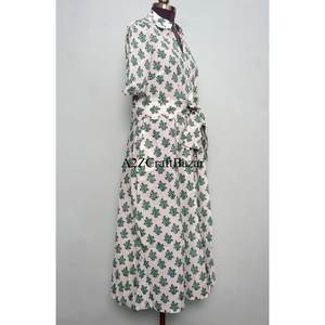 High Quality Floral Long Cotton V Neck Loose Fitted <b>Spring</b> Summer Wear Maxi <b>Dress</b> Elegant <b>Women's</b> Casual Fashion <b>Dress</b> - Product Image 5