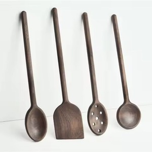 Juego de utensilios de cocina de 6 piezas de nogal oscuro súper popular, espátula ranurada, cucharón, volteador, utensilios de madera para sartén antiadherente, utensilios de chef - Product Image 2