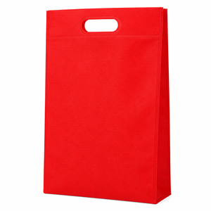 Bolsa de Compras Reutilizable Roja de Tela No Tejida con Corte en D para Soluciones de Empaque Minorista - Product Image 1