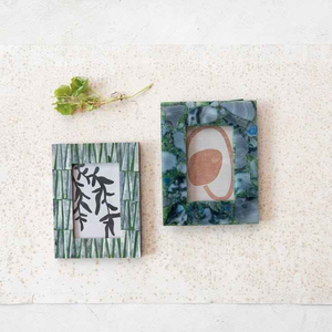Handcrafted Unique Resin Photo <b>Frame</b> with Bone Inlay Modern Adjustable Tabletop Hanging Style Living Room Home Decor - Product Image 1