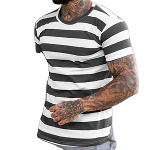 Camisetas de gimnasio de manga corta de verano de gran tamaño, camisetas con estampado de rayas de Hip Hop callejero para hombres y mujeres, ropa informal diaria y ropa deportiva - Product Image 2