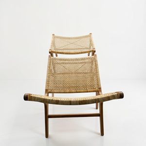 Teak Wood Living Room <b>Sofas</b> Lounge Chair Ottoman Set Handwoven Natural Rattan <b>Cane</b> Accent Chairs Single <b>Sofa</b> Couch Factory Jepar - Product Image 4