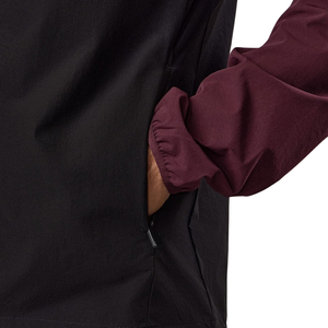 Ensemble de survêtement tissé imprimé color block bordeaux et noir pour homme – Veste à cordon et pantalon décontractés pour l'entraînement en extérieur en hiver - Product Image 6