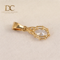 Pendentif en or jaune massif 14 carats certifié IGI avec diamant de laboratoire, collection classique et récente pour collier femme