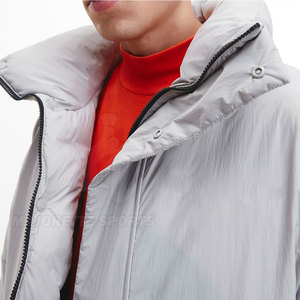 Custom Logo <b>Thermal</b> <b>Men</b> Puffer Jackets <b>For</b> Cold Weather Casual Hooded Full Zip Thick Insulated Outfit - Product Image 6