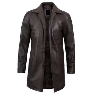 Abrigo Largo de Cuero de Lujo para Hombre, Gabardina Premium de Invierno, Elegante y Transpirable, Cuero Genuino, Venta al Por Mayor 2026 - Product Image 2