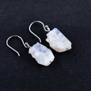 Pendientes Colgantes de Piedra Lunar Natural en Plata de Ley, Joyería con Piedras Preciosas Naturales, Piedra de Nacimiento de Junio - Product Image 1