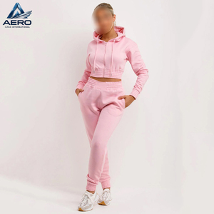 Top Trendy Product Best Quality Casual 2 Piece Outfits Track <b>Set</b>, In Light Pink Color Women Wear Crop Tops And Pants <b>Sets</b> - Product Image 1
