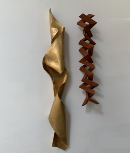 Décoration Murale Moderne en Métal Doré, Sculpture Murale Artistique Naturelle de Luxe pour Salon - Product Image 5