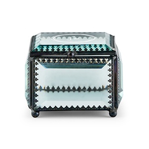 Home Decorative Transparent Clear <b>Makeup</b> Trin Metal Cosmetic Jewelry Storage Gift Case Gold Glass Display Jewellery <b>Box</b> - Product Image 1