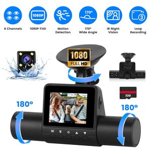 Dash Cam a 4 Canali con Visione a 360 Gradi, FHD 1080P Anteriore e 480P Posteriore, Visione Notturna IR Sinistra e Destra con Registrazione in Loop - Product Image 1