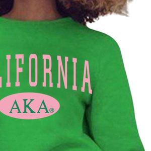 Sudadera Ligera de Cuello Alto Estilo Universitario AKA para Mujer, Sudadera Personalizada de Forro Polar para Hermandades, Rosa y Verde, Ropa para el Campus - Product Image 3