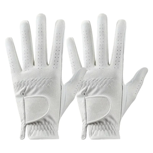 Gant de golf pour femme personnalisé OEM, respirant, en cuir véritable blanc, pour droitier, antidérapant, à enfiler - Product Image 4