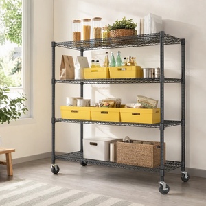 Heavy Duty Black Stainless Steel 4 Layer <b>Kitchen</b> <b>Storage</b> Rack Durable Multi Tier Organizer <b>Shelf</b> for Home <b>Kitchen</b> At Cheap Price - Product Image 2