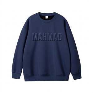 Custom 3D Embossed Hoodie Sweatshirt Cotton Crew Neck <b>Jumper</b> Oversize Custom Prints Embossed Sweatshirts - Product Image 3