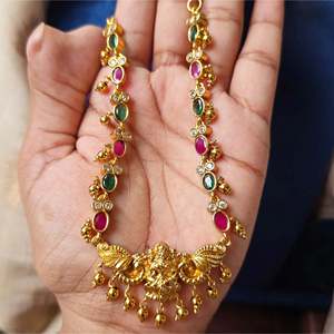 Fine Pendant <b>Necklace</b> Traditional Kemp Lakshmi Pendant Short <b>Necklace</b> - Product Image 3