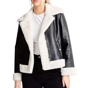Chaqueta de Piel de Oveja Negra para Mujer, de Primera Calidad, Estilo Bomber, Forro de Nailon, Ecológica, Impermeable, para Invierno - Product Image 6